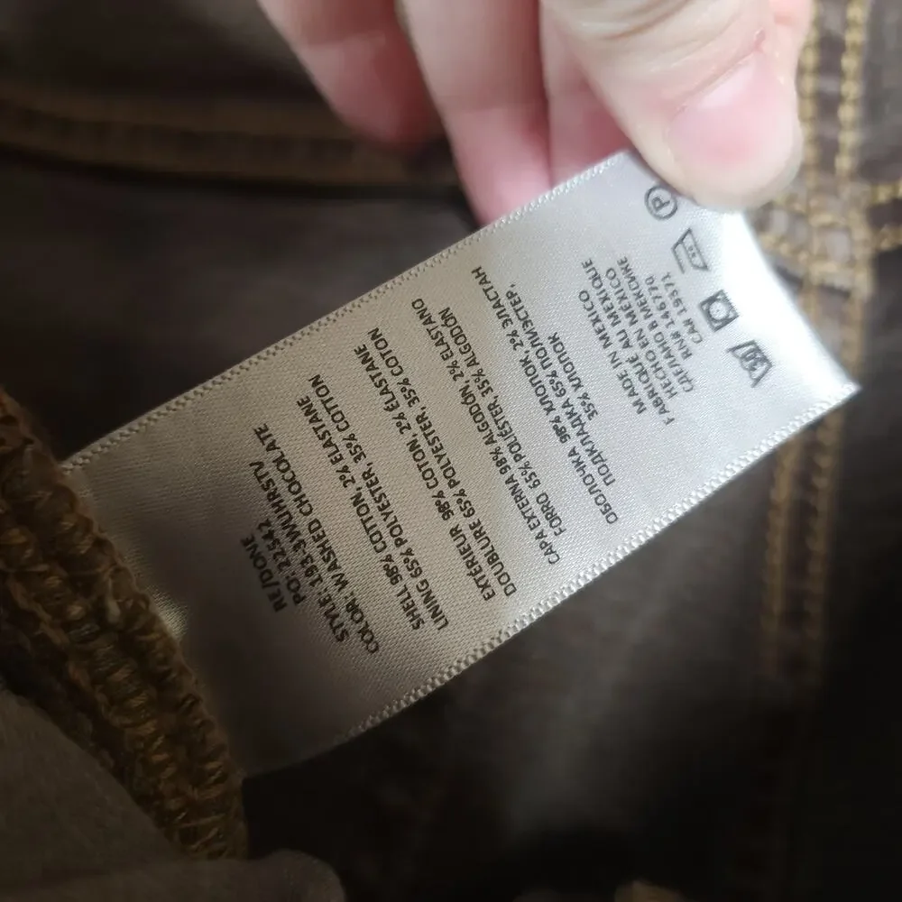 Re/Done 70s High-Rise Stove Pipe Jeans in Chocolate Size 30